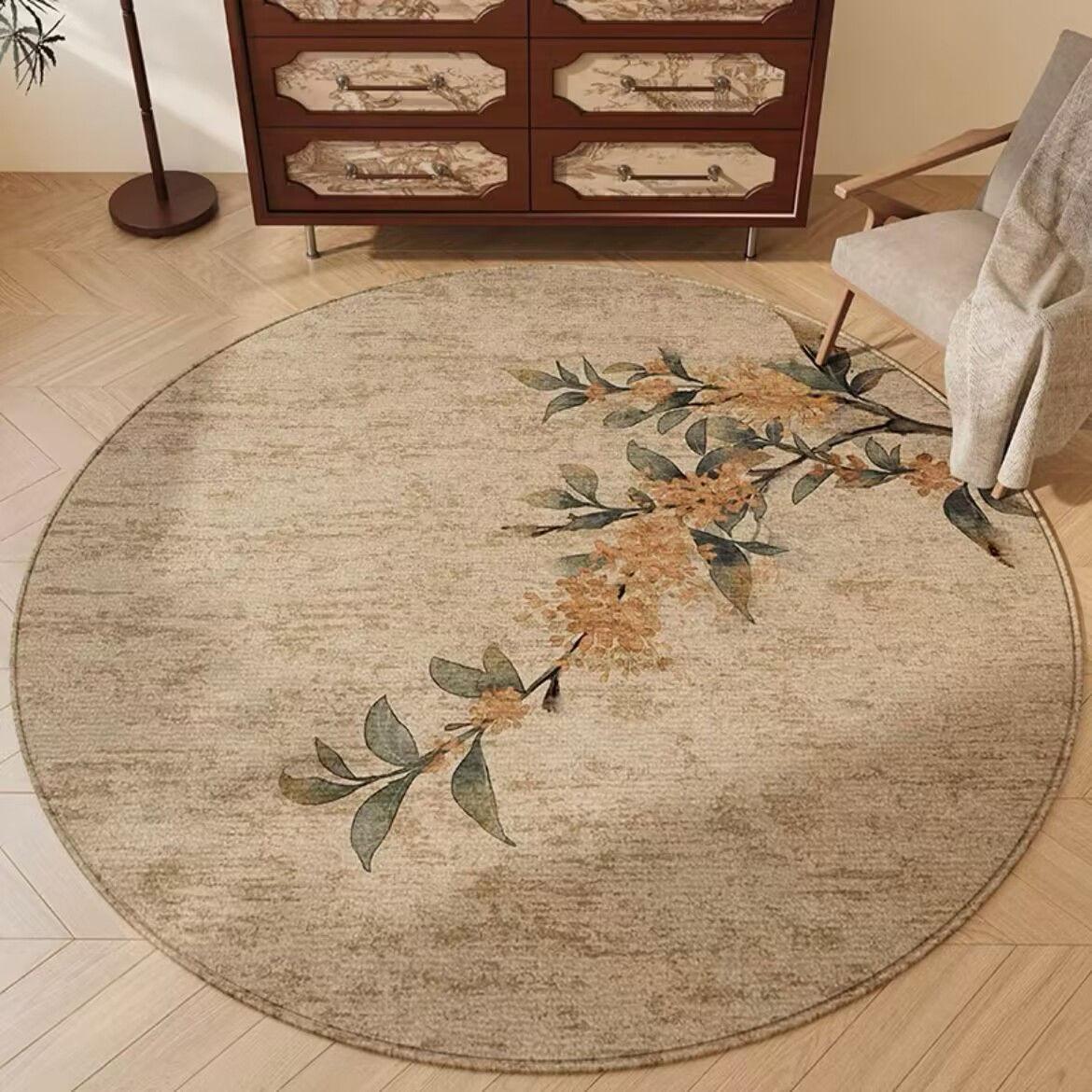 

Коврик для вращающегося кресла в китайском стиле в стиле минимализма, противоскользящий и износостойкий защитный коврик для пола, коврик для офисного компьютерного кресла, спальни 80*80cm