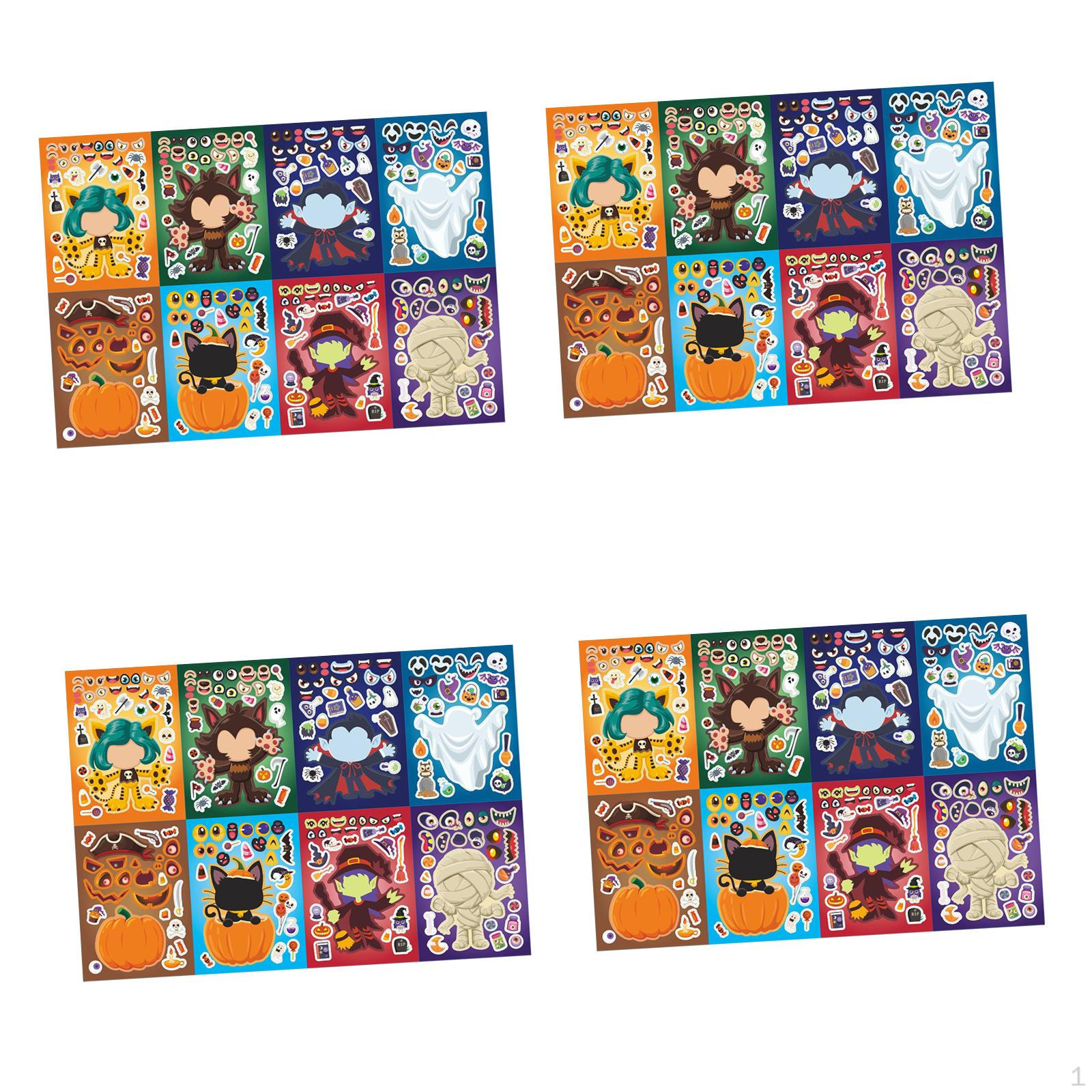 

Наклейки с персонажами Хэллоуина, анимированные декоративные подарки ручной работы, простые в использовании сувениры для вечеринок 2 bags