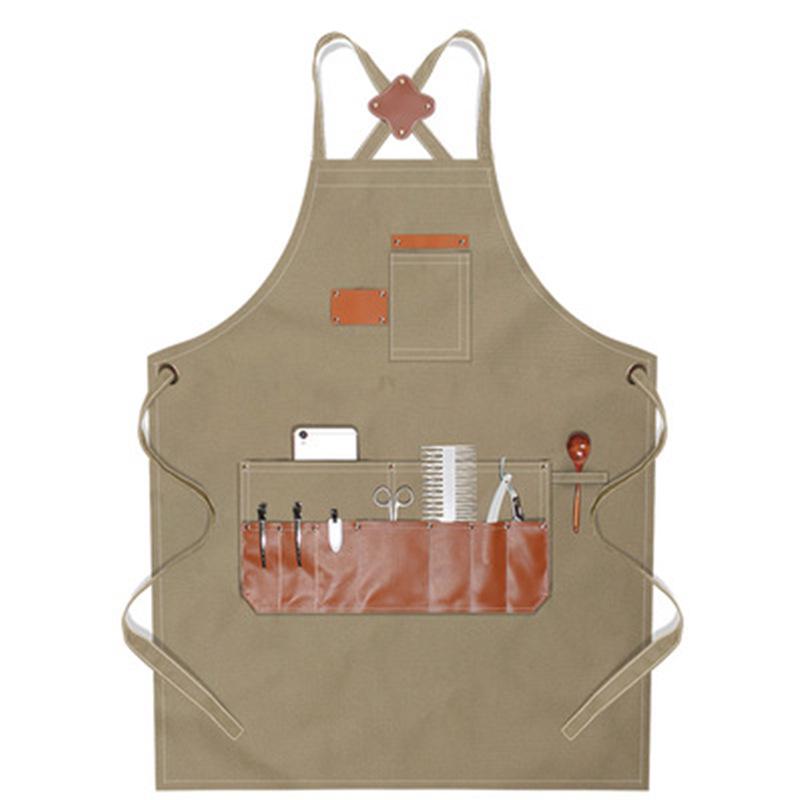 Custom Logo Canvas Apron for Art Students and Coffee Shop Staff
