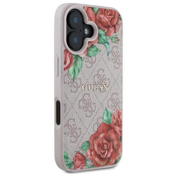 Guess Guhmp16Sp4Ropemcp Iphone 16 6.1   Różowy/Pink Hardcase 4G Flowers Print Magsafe