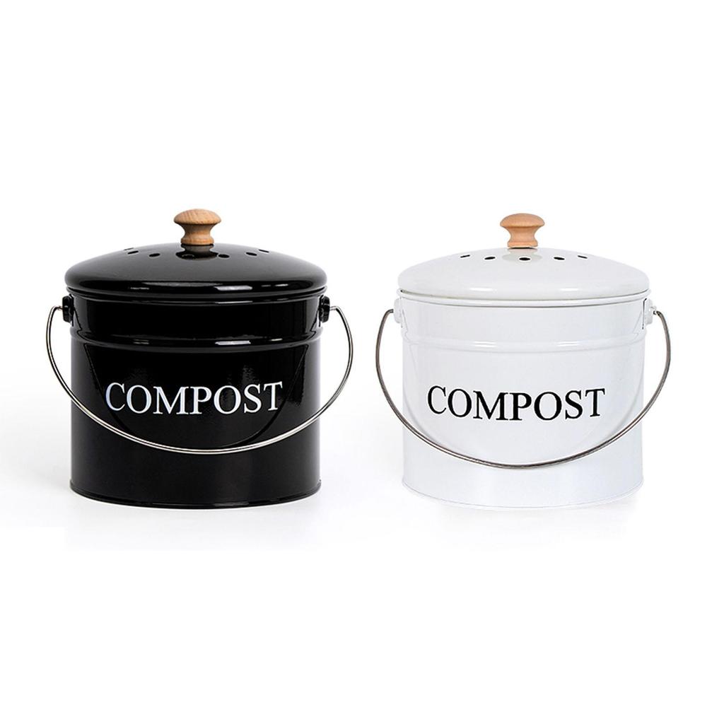 Kitchen Compost Bin Farmhouse Indoor for Waste Recycling Easy Clean Innovative Trash Dustbin Wastebasket Countertop Composter