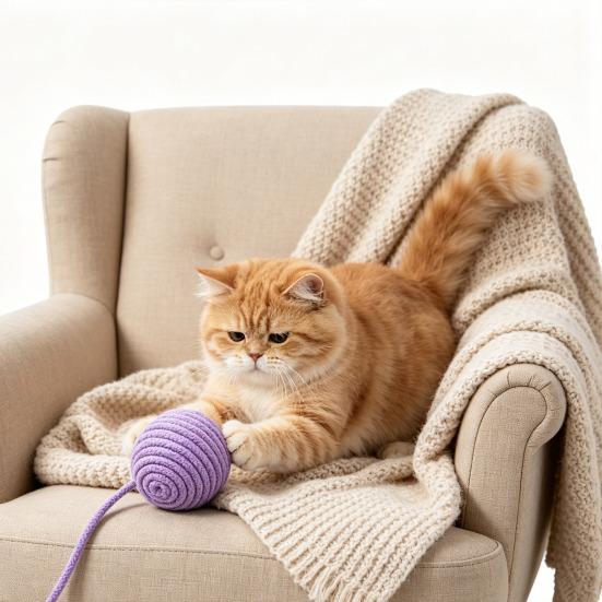 Cotton String Ball Teething Toy Built-in Sand Rattle Interactive Rope Toy Bite-Resistant Tooth Grinding Cat Play Toy for Pet