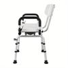 360° Rotating Shower Chair with Armrests and Backrest, Height-Adjustable Rotatable Shower Stool, Shower Chair