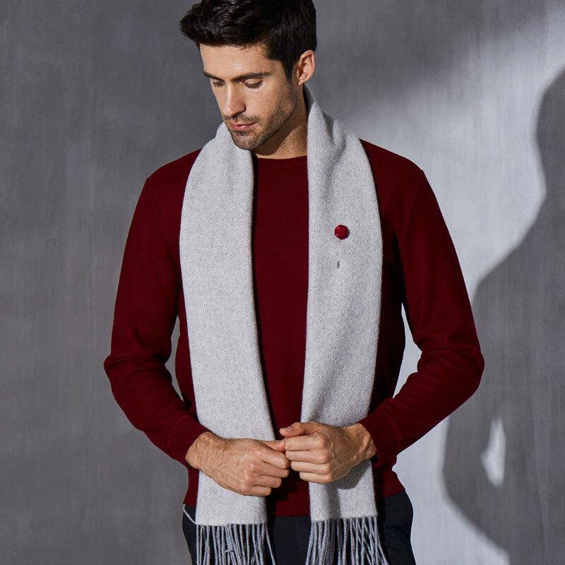 Hengyuanxiang Men's 100% Cashmere Warm Scarf
