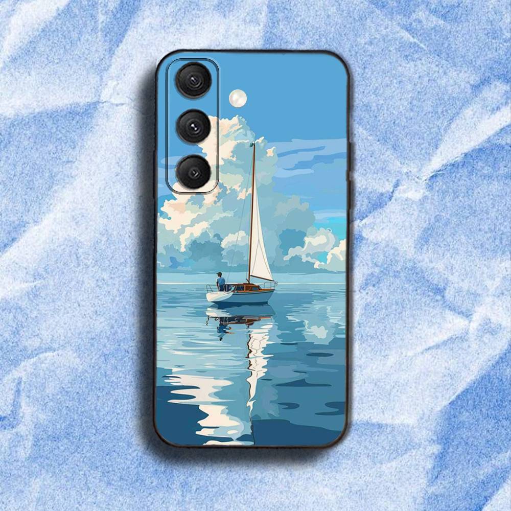 S-Sailing S-Ship Boat Phone Case For Samsung S25,S24,S21,S22,S23,S30,Ultra,S20,Plus,Fe,Lite,5G Black Cover
