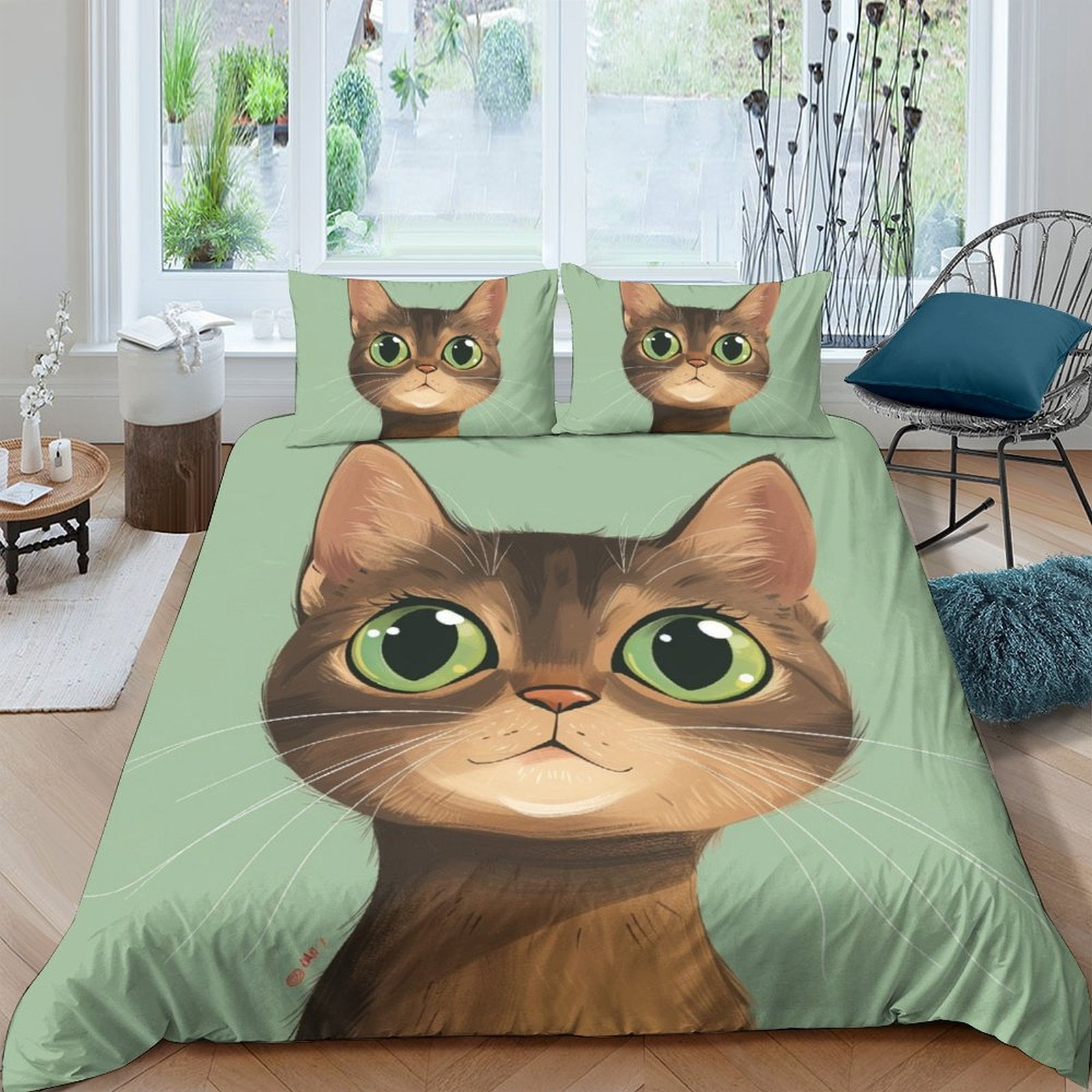 

Cat Warm Comforter Covers Beding Set Printed Soft Duvet Cover Comfortable Quilt Cover for Childrens plus Adult Peoples Warm Soft Breathable plus 100*200cm Single