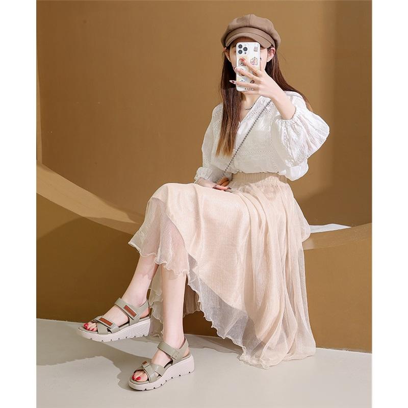 Women's Platform Sandals SIKETU Summer Velcro Thick Sole Casual Beach Shoes Lightweight Non-Slip