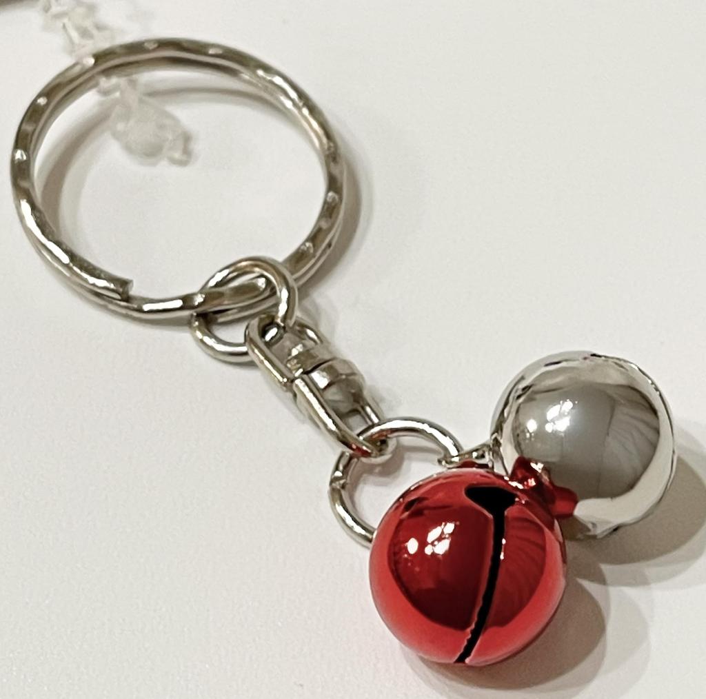 For Attaching Keys and Small Rotating Tin Bell Made In Prevents Random Total Length [Shiroite] Perfect Items! Keychain, Japan, Brass, Loss, Charm,
