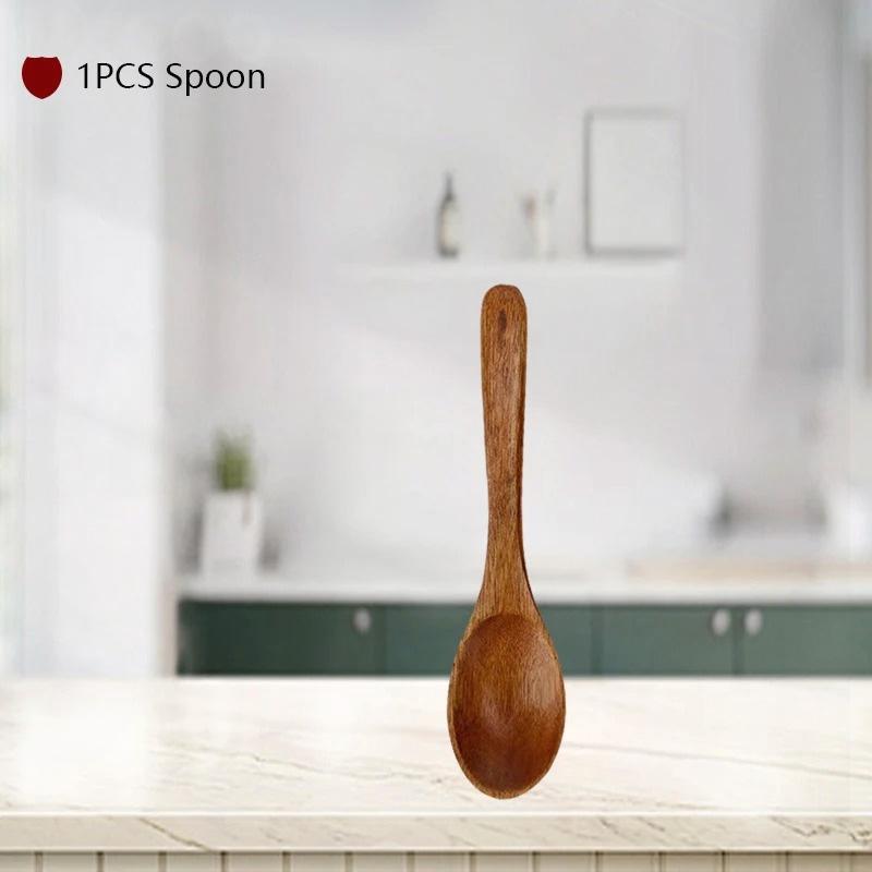 WXCOO Natural Teak Wooden Kitchen Spoons Spatula Set Wood Shovel Scoop Nonstick Cooking Food Shovel Utensil