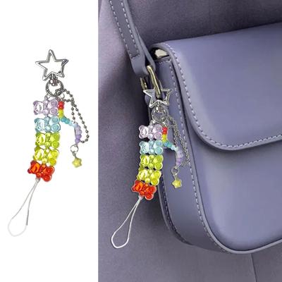 Set di 2 Portachiavi con Perline a Forma di Orso Ciondolo Multiuso per Borsa Accessorio Chiave alla Moda Adatto per Decorare Chiavi e Borse