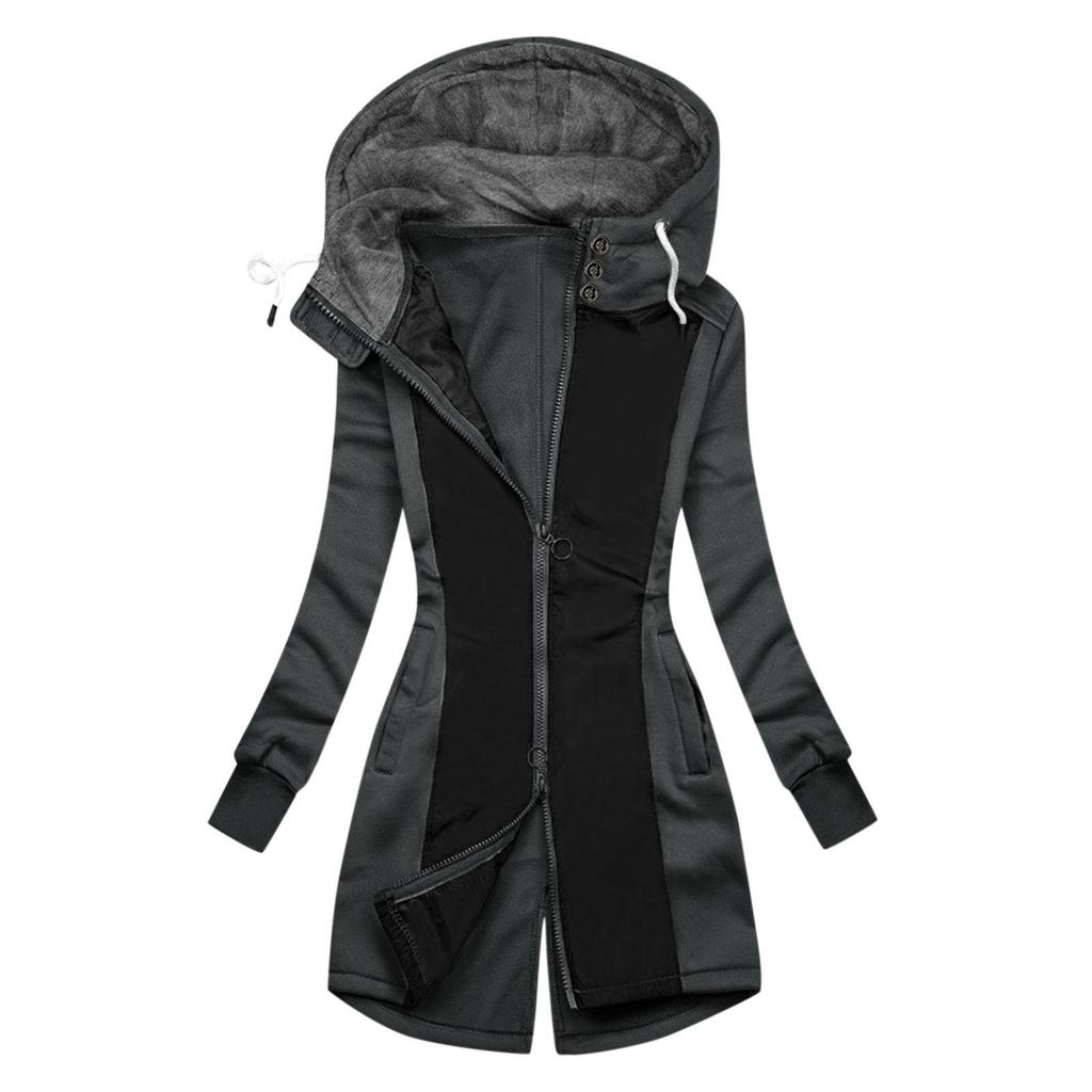 European & American Autumn/Winter Women's Hooded Fleece Sweatshirt Coat