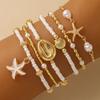 Multilayer Rice Beads Bracelet Set Sea Shell Bohemian Bracelet Starfish Pendant Bracelets  Women