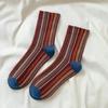 5 Pair Retro Harajuku Socks Korean Style Mid-calf Socks Fashion Striped Socks  for Women