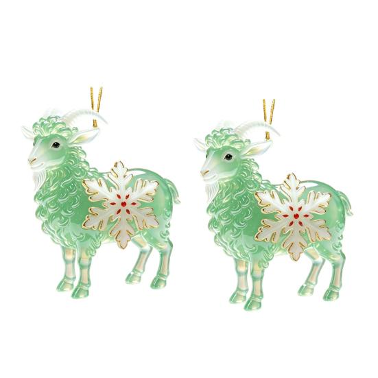 Christmas Ornament Gift Ideas Sheep Hanging with Snowflake Decor, 2D Flat Acrylic Pendant Festive for Family Rope Holiday Tree Party Supplies Home And