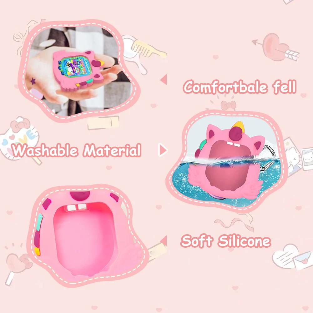 Capa Protetora de Silicone Fofa para Máquina de Bichinho Virtual Tamagotchi Uni 2025 com Cordão de Dedo Capa Macia Anti-Arranhões