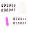 24 Nail Art Advanced Sense Black Edge French Light Luxury Glitter Craft Short Oval Wearing Nail