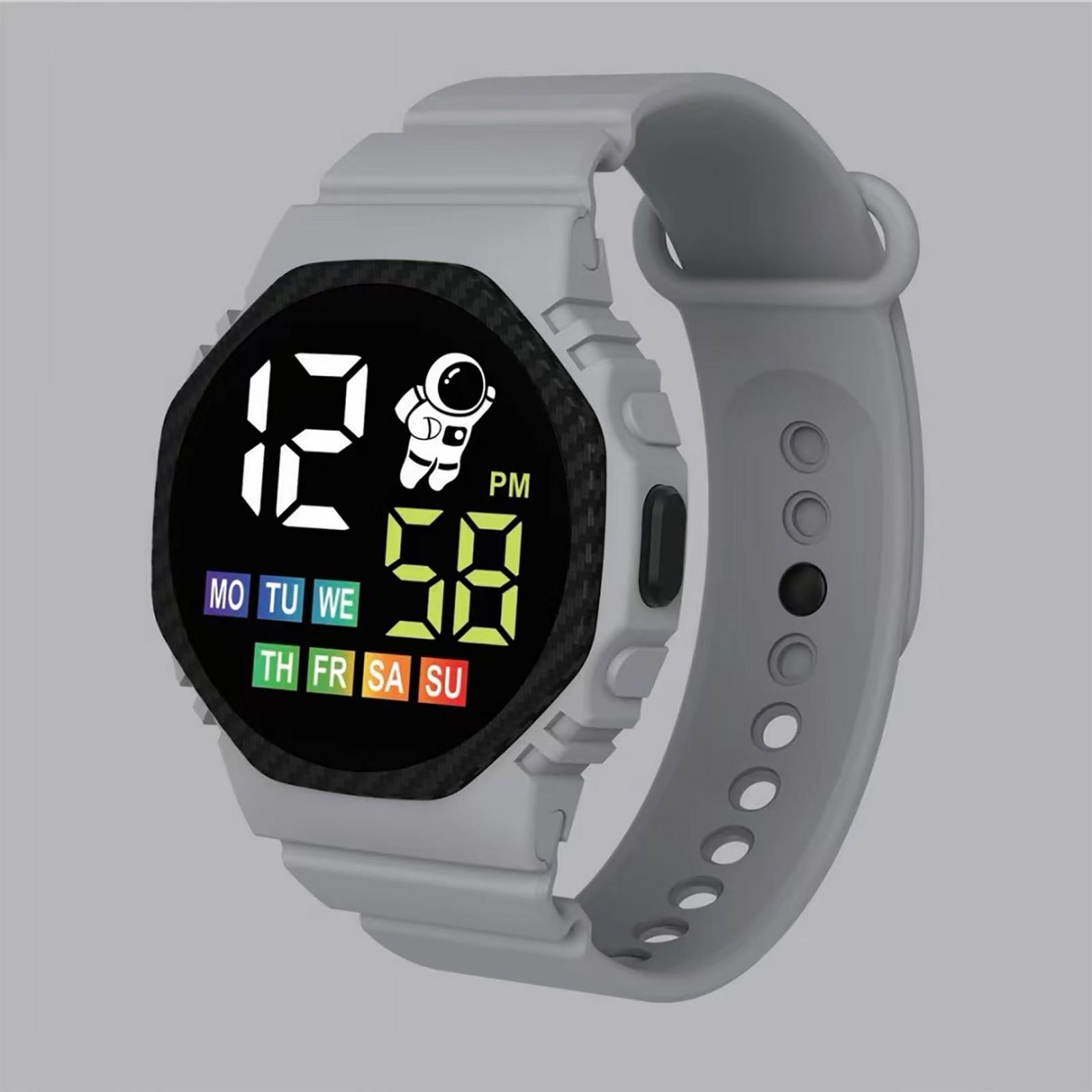 

Неделя дисплея детских спортивных часов, подходящая для уличных электронных часов для студентов One Size серый