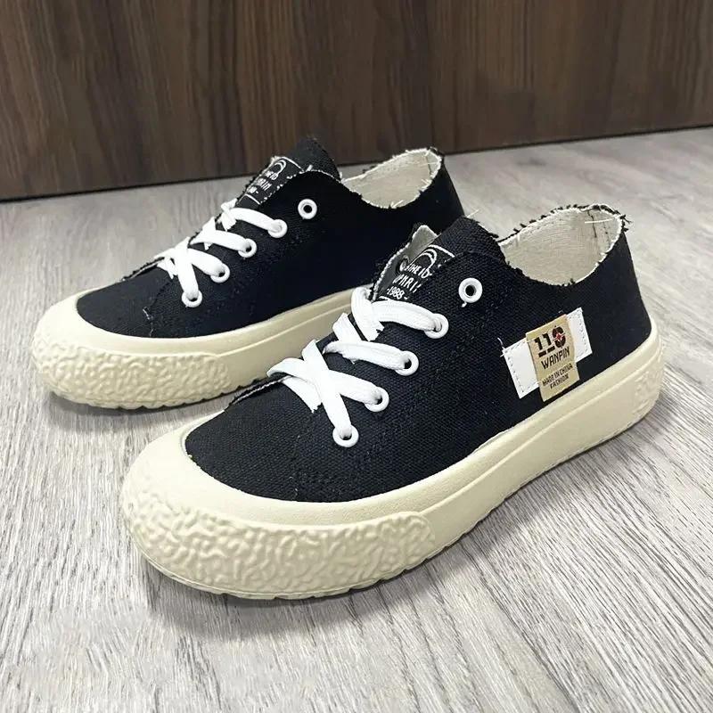 

Fashion Platform Canvas Shoes, Schoolchildren, Soft Soles, Women s Shoes, Fashion, Slip-On Sneakers, Casual Shoes 41 чёрный