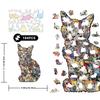 194pcs Wooden Jigsaw Puzzle Cat-shaped Irregular Puzzle Pieces Game Birthday Xmas Gifts for Cat Lovers Money Box Home Decor