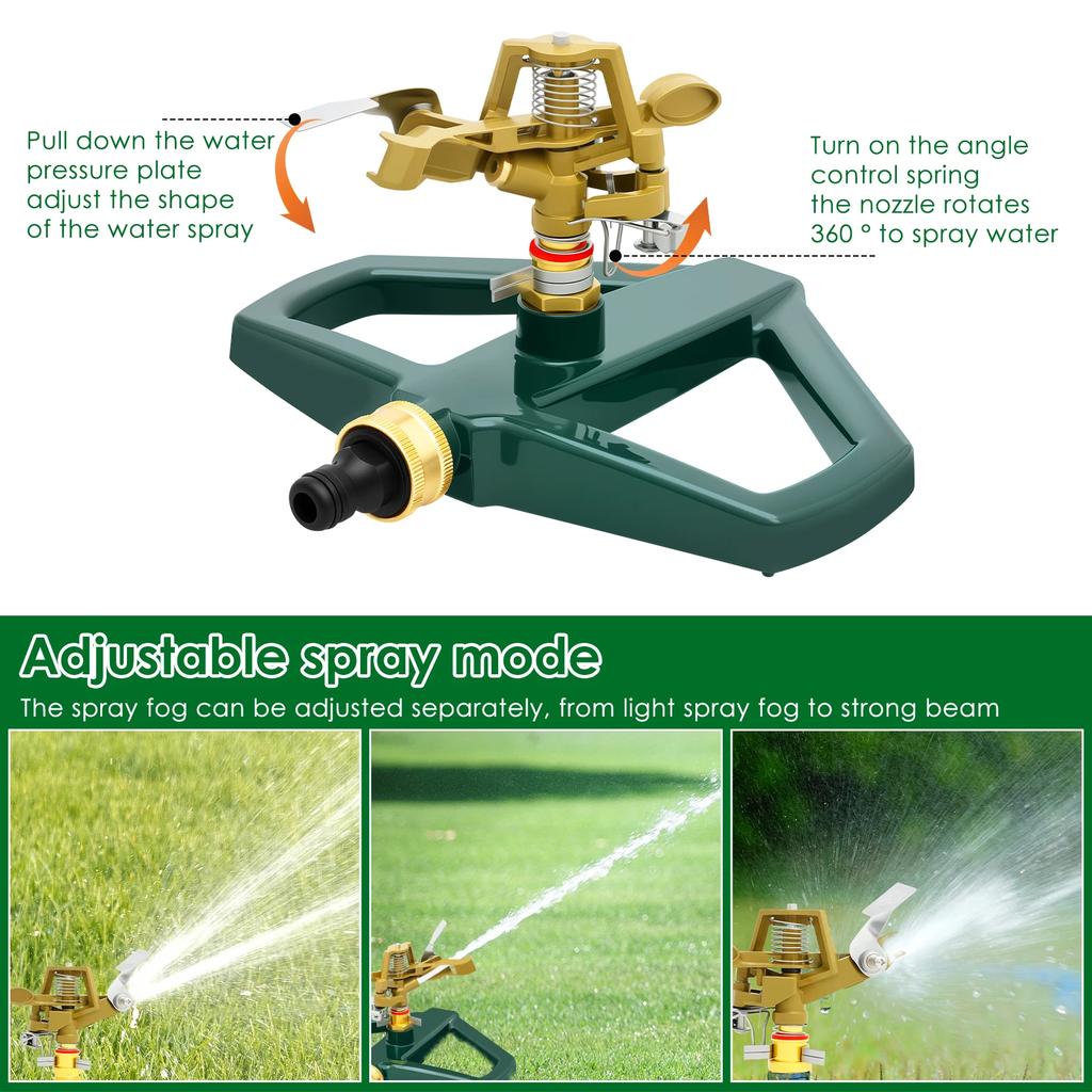360° Automatic Rotating Lawn Sprinkler Adjustable Garden Irrigation System Large Area Coverage Water Sprinkler Watering Plants