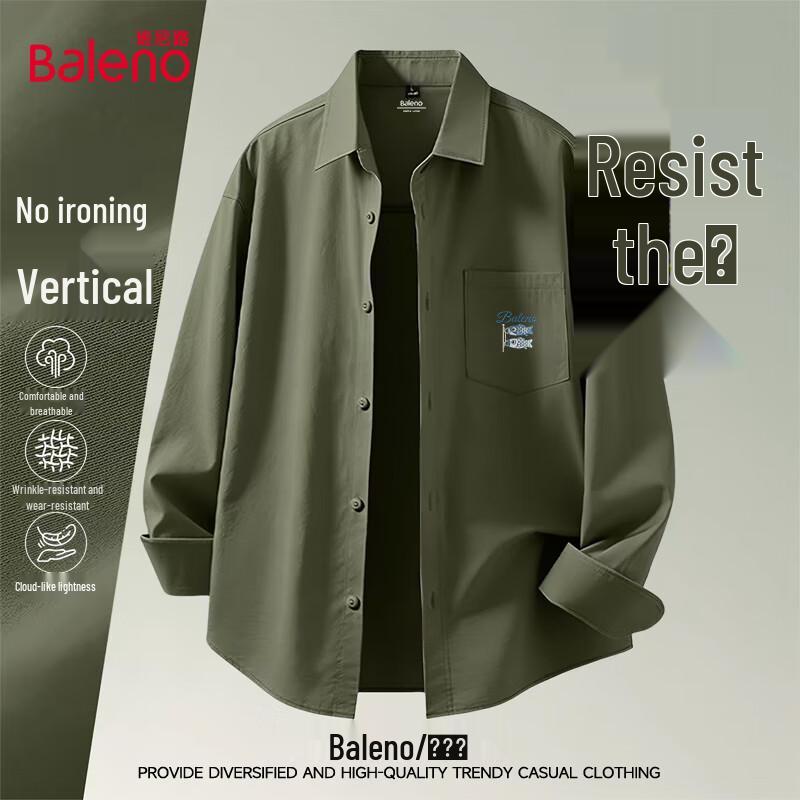 Baleno Men's Casual Long-Sleeve Cardigan Shirt