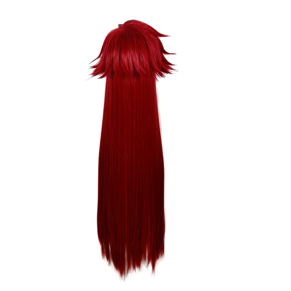 Cosplay Long Straight Red Perfect for Parties and Includes 3 Bonus a Dedicated and a Memo Heat-resistant Wig, "Second Castle" Hair, Hair, Disguises.