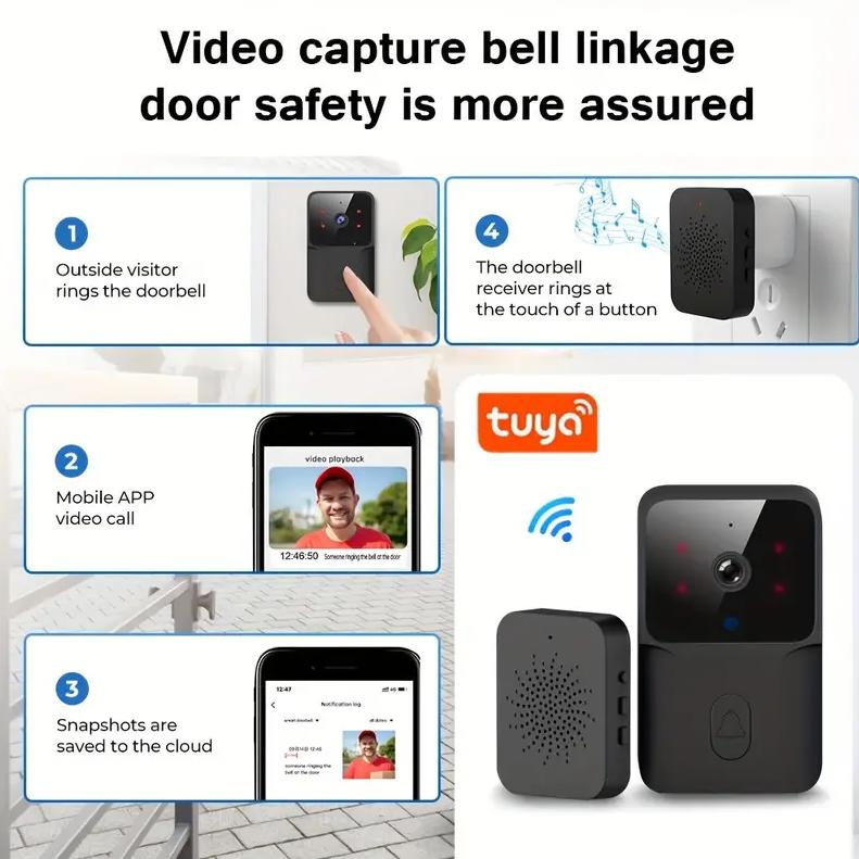 WiFi Video Türklingel Drahtlose HD Kamera IR Alarm Sicherheit Smart Home Türklingel WiFi Gegensprechanlage für Zuhause