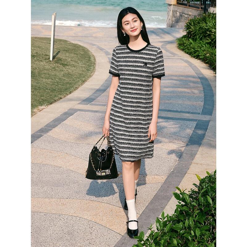 

JUZI ANNACO Elegant Striped Knit Dress M