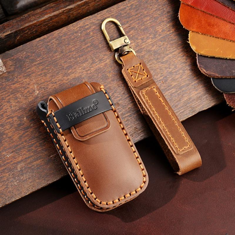 Leather Car Key Cover Keychain Holder Case Protector for Geely Galaxy L7 2023 L6 MAX 1.5T Plus AIR PRO 3 Buttons Smart Remote