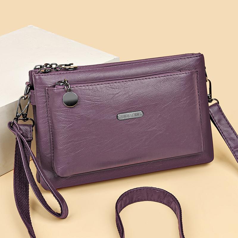 Mobile Phone Bag - Fashionable Single Shoulder Crossbody Bag Soft Leather Bag for Middle-aged Mothers - Women's Bag