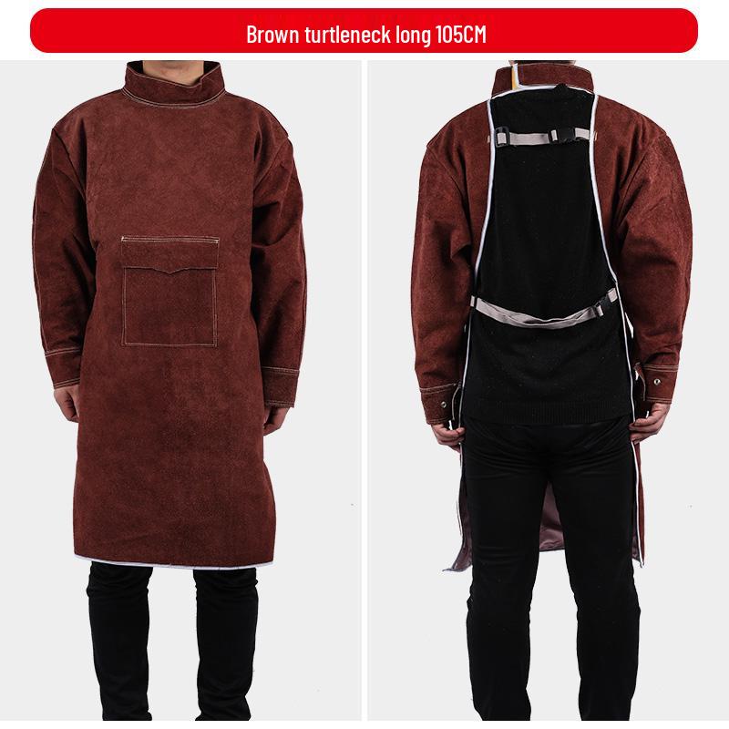 Cowhide Welding Suit – Flame Retardant, Anti-Scald, High-Temperature & Wear Resistant Leather Apron for Welders.