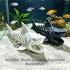 Unpainted Shark Skeleton Hideaway House 3D Printed Aquarium Underground Cave  Aquarium