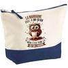 Makeup Bag - PLANETEE - The Owl Godmother Grain - Large Size - Cotton - HD Printing (Made In France)