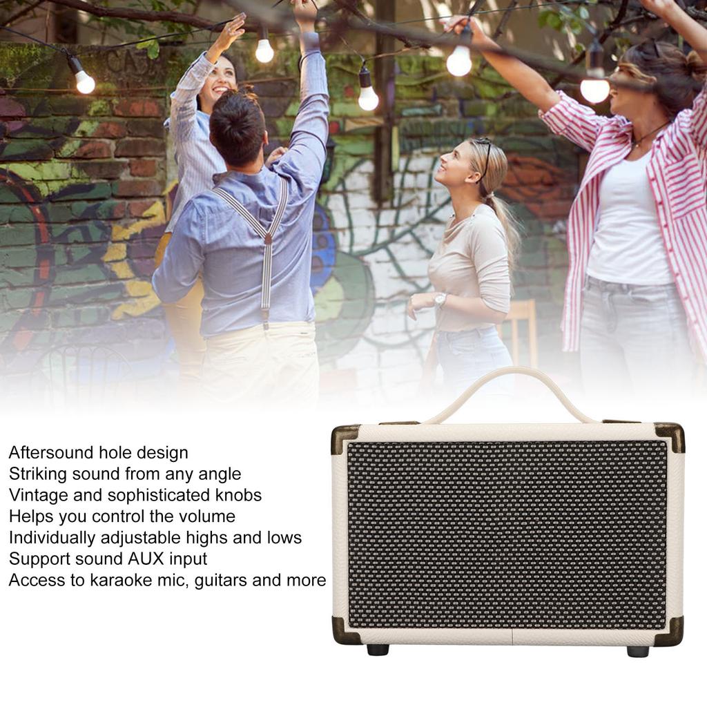Vintage   Spker Multifunction M3 Lther Hvy Bass Knob Control Portable Wireless Spker for Outdoor Party