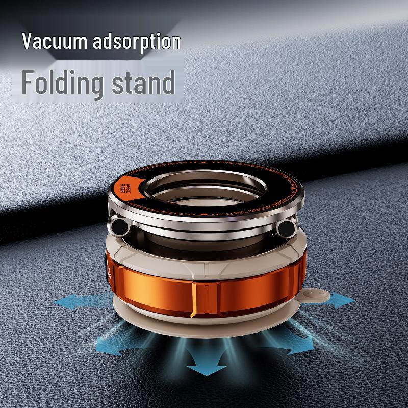Portable Magnetic Car Phone Holder: Foldable Metal Rotating Mount for Navigation