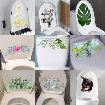 Wall Stickers Self-adhesive PVC Decals Vinyl Art Decoration Removable Toilet Lid Stickers Bathroom Ceramic