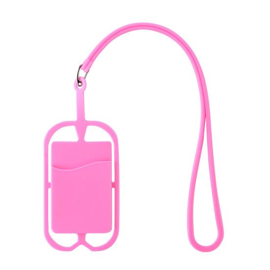 Silicone Phone Back Holder with Lanyard Case Card Sling Necklace Strap Neck Cord