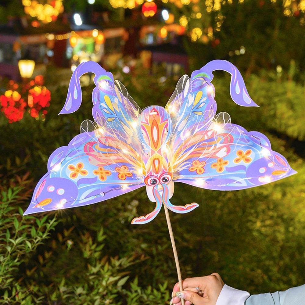 Unfinished Portable Lantern Cartoon Antique Lantern Butterfly Wing Lantern  Educational Toy