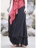 25 Jarní/Letní Chladný Tón Tencel Bambus Vrstvená Dvouvrstvá Maxi Swing Midi Sukně