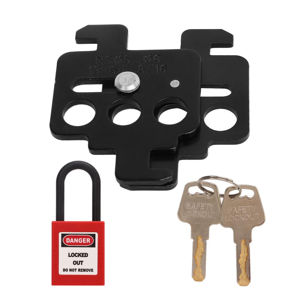 MCB Lockout Tagout Steel Circuit Breaker Lock 38mm Shackle Nylon Padlock for Schneider Circuit