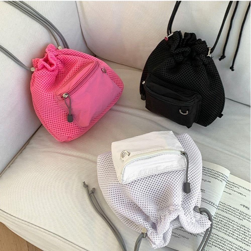 Handbag Drawstring Bucket Bag Purse Small Crossbody Bag Casual Folded Nylon Shoulder Bag  Travel