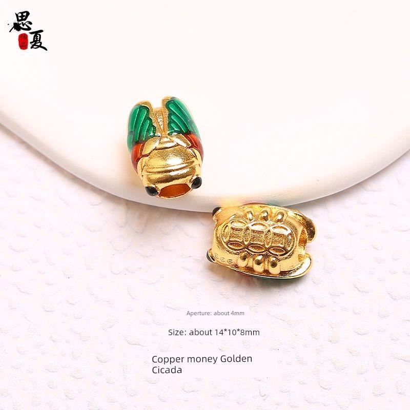 

Удар Вэньчан Кои Кисть для письма Подвеска Разделительные бусины DIY Браслет Цепочка на запястье Ожерелье Студент Вступительные экзамены в колледж Плетеный шнур Аксессуары Copper money Golden Cicada