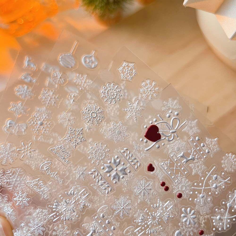Xmas Nail Charms Christmas Snowflake Nail Stickers Manicure Ornaments Nail Accessories Christmas Snowflake Nail Decals