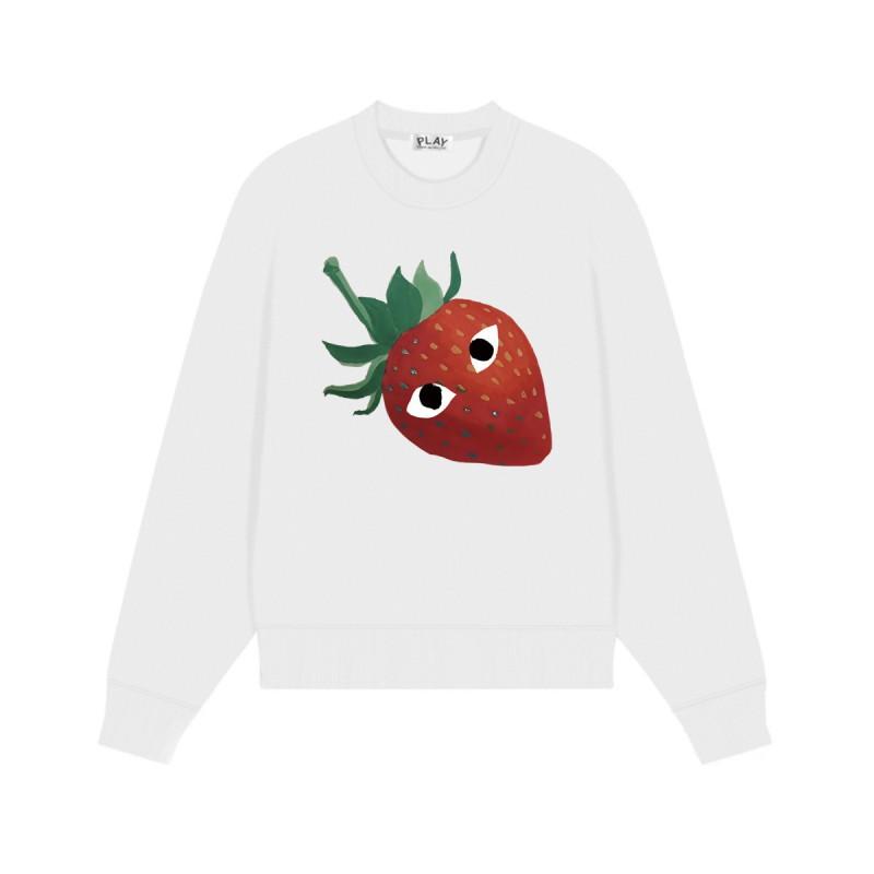Relaxed Fit Cotton Sweatshirt With Heart Print Long Sleeve Crew Neck Fleece Lined Unisex Winter Casual Top