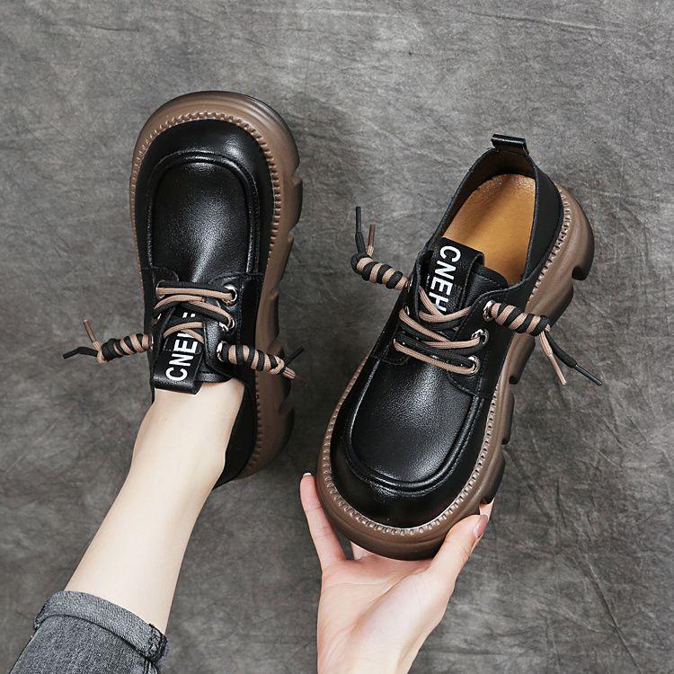 

Готические массивные женские кожаные туфли на среднем каблуке, платформа, танкетки, кроссовки, женские туфли Мэри Джейн, милые панк-мокасины, женские туфли Лолита CN 40 чёрный