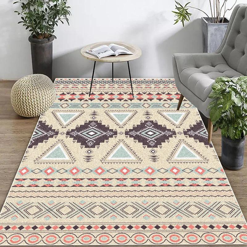 Retro Bohémský Koberec do Obývacího Pokoje Maroko Abstraktní Velký Plošný Koberec Domácí Dekorace Pastorační Etnický Styl Ložnicová Podložka