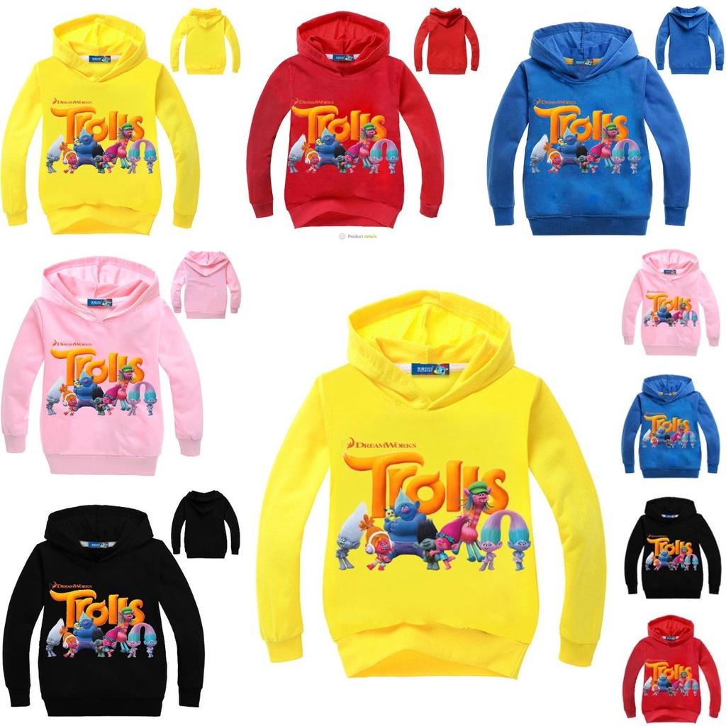Moletom com Capuz Articulado Poppy do Filme Trolls da Dreamworks Para Crianças Roupas de Algodão Macias e Estilosas