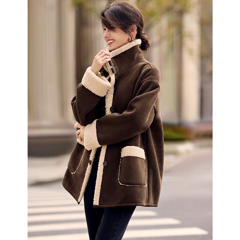 

Женская короткая зимняя куртка из искусственной овчины XWI S