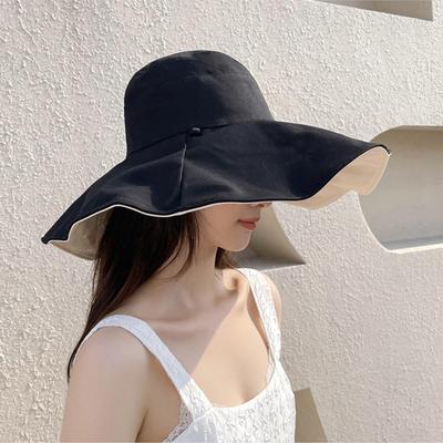 Summer Big Wide Brim Women Bucket Hat Outdoor UV Protection Panama Fisherman Caps For Lady Female Beach Tour Fordable Visor Caps
