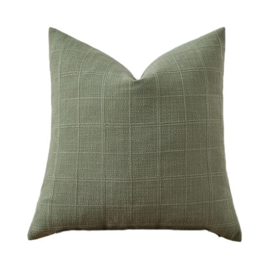 

Наволочка из хлопка и льна, скандинавский стиль, дышащая ткань, клетчатый жаккардовый дизайн, наволочка, универсальный домашний декор 45x45cm